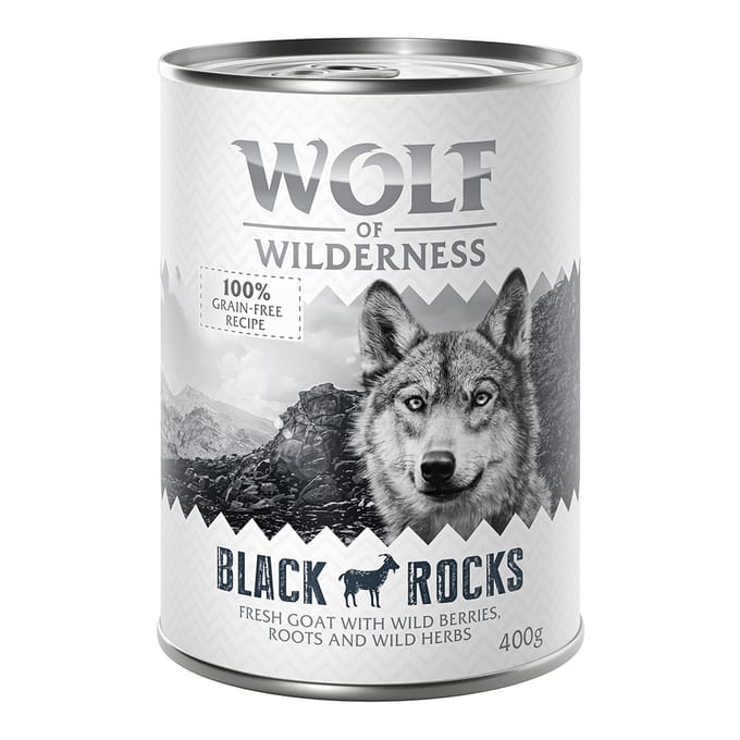 6x400g Black Rocks Geit Wolf of Wilderness Hondenvoer
