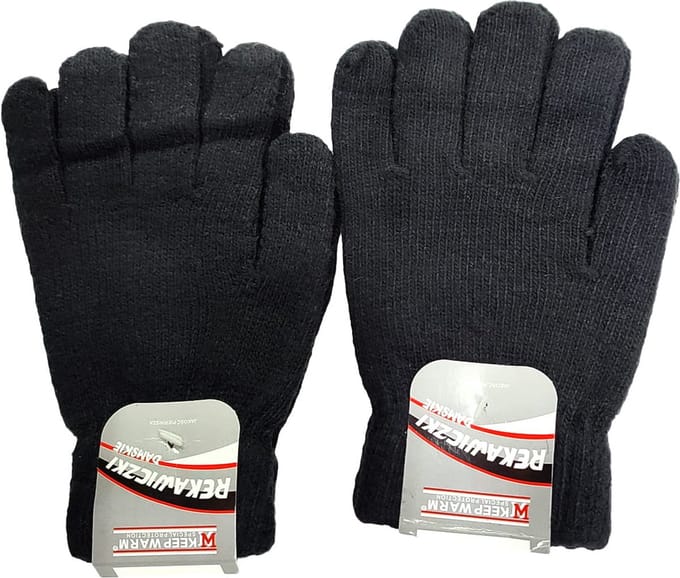 Handschoenen - Unisex - Zwart - Warm - Wol - 2 paar