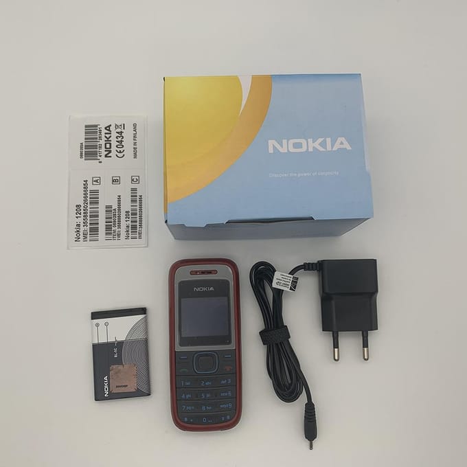 Gerenoveerde Nokia Originele Nokia 1208 Mobiele Telefoon Met 1 SIM 1 Battery 1 Charger