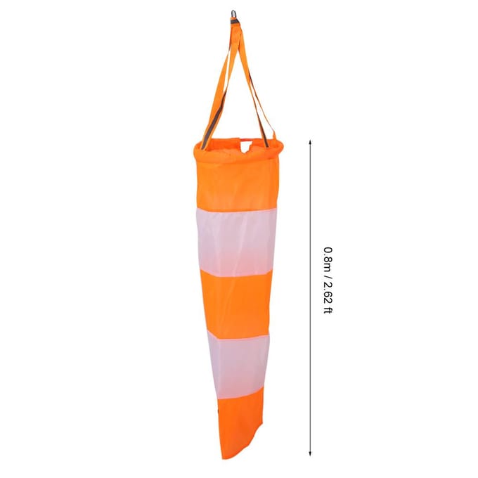 Nylon Luchthaven Windsok Ripstop Outdoor Windmeet Sokzak met Reflecterende Band (0.8m) white