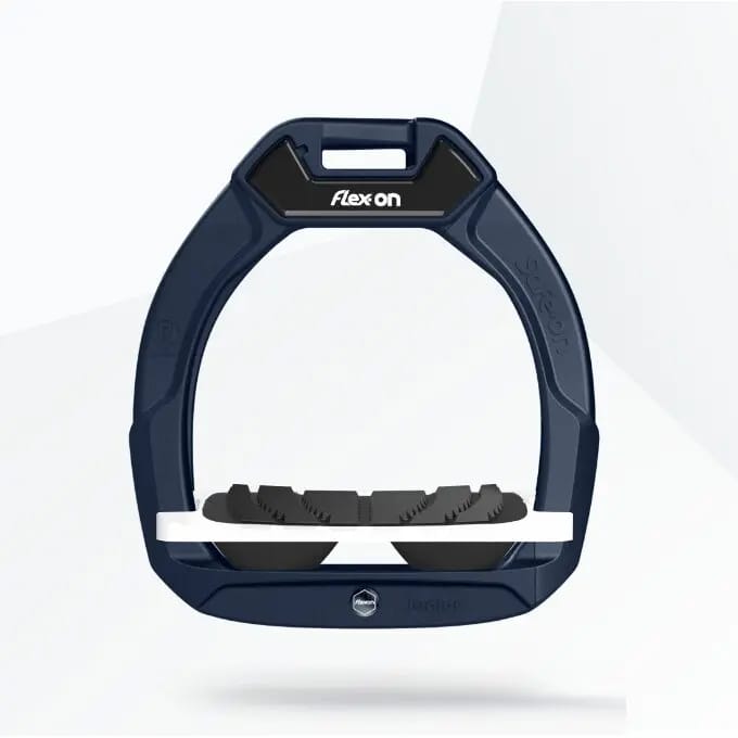 Veiligheidsstijgbeugels voor paardrijden Geleefd Grip Marine/Wit/Zwart kind Flex-On Safe-On
