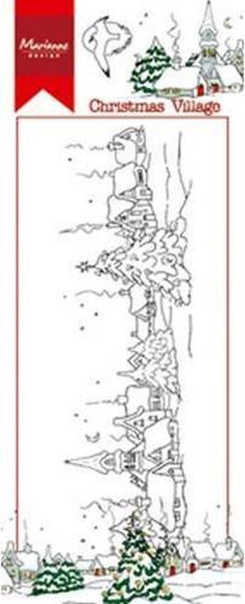 Marianne Design Stempel Hettys rand kerstdorp HT1625 13.6x4.2cm