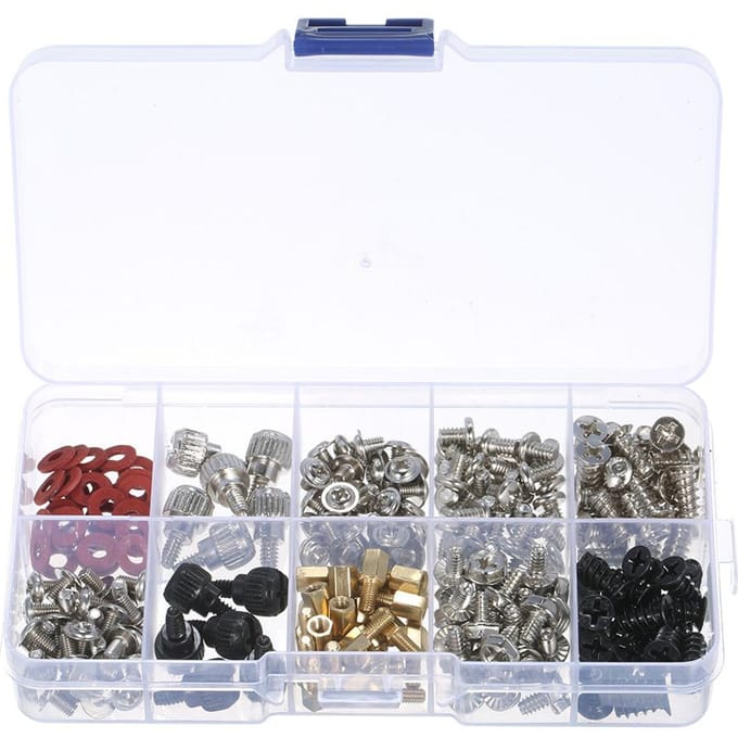 Kit de vis d'ordinateur de base, 228 pièces, jeu de vis de Maintenance pour ordinateur de bureau, pour boîtier d'ordinateur multicolore