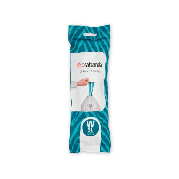 Brabantia PerfectFit Afvalzak met trekbandsluiting - 5 l - Code W - 20 stuks