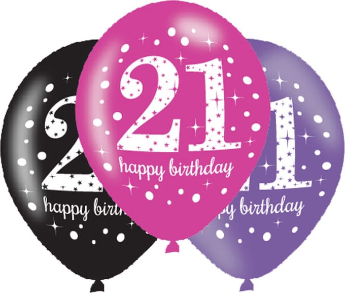 Amscan - Sparkling Celebrations - Ballon 21 Pink (6 stuks)