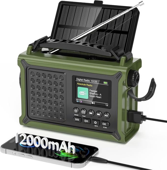 Noodradio Solar Opwindbaar - Noodpakket voor Thuis - Noodrantsoen - Compactset