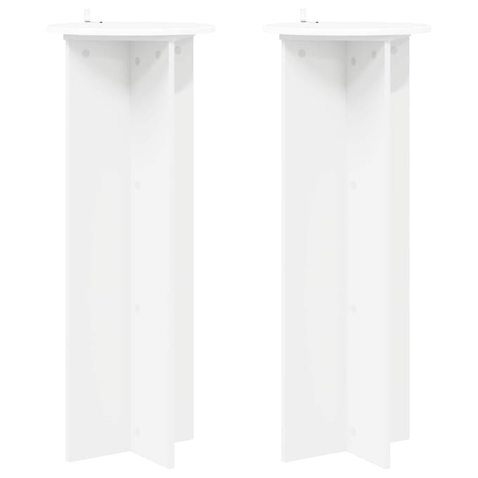 vidaXL - Plantenstand - 2 - st - Wit - Ø40 - x - 100 - cm - Bewerkt - hout