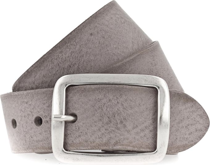 Vanzetti Leren Riem Genuine Beauty 40mm Full Leather Belt W100 Mouse Gray Grijs