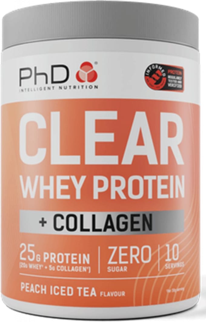 PhD Clear Whey Protein + Collagen (300g) Peach Iced Tea - Eiwitten - Helder eiwit