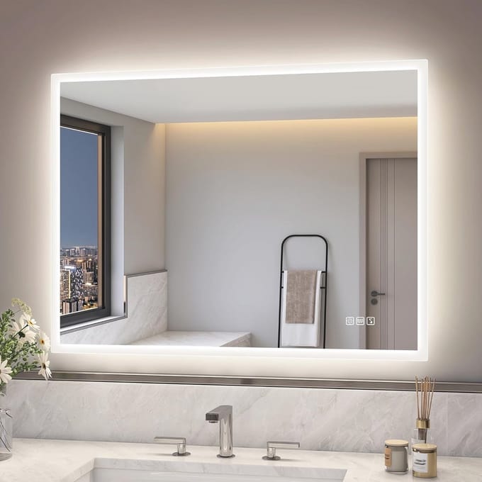 LED Badkamerspiegel met Bluetooth Speaker, Touch Sensor & Anti-Fog Functie – 600 x 800 mm