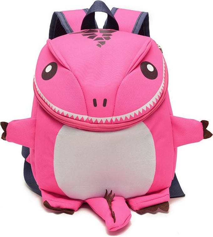 3D Dinosaurus rugzak voor peuters en kleuters- Roze