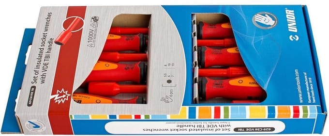 UNIOR - SET SCHROEVENDRAAIERS VDE TBI - DOP 5.5 - 6 - 7 - 8 - 10 - 13 / 6 PCS
