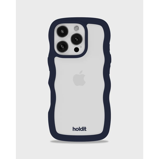 Phone Case Wavy Midnight Blue/Transparent iPhone 16 Pro