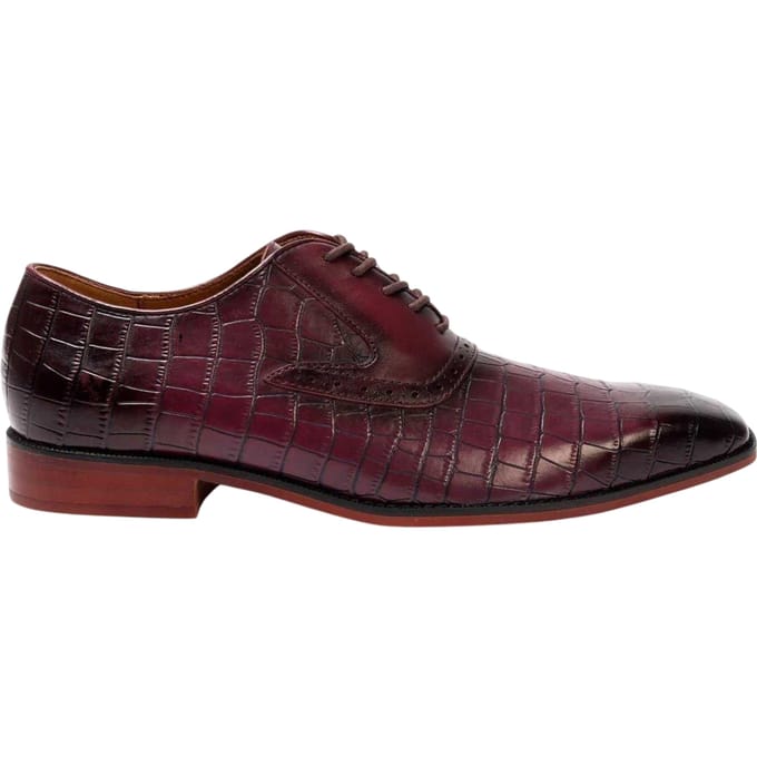 Giorgio Oxford-schoenen voor heren van Croc-volnerfleer (Maroon)
