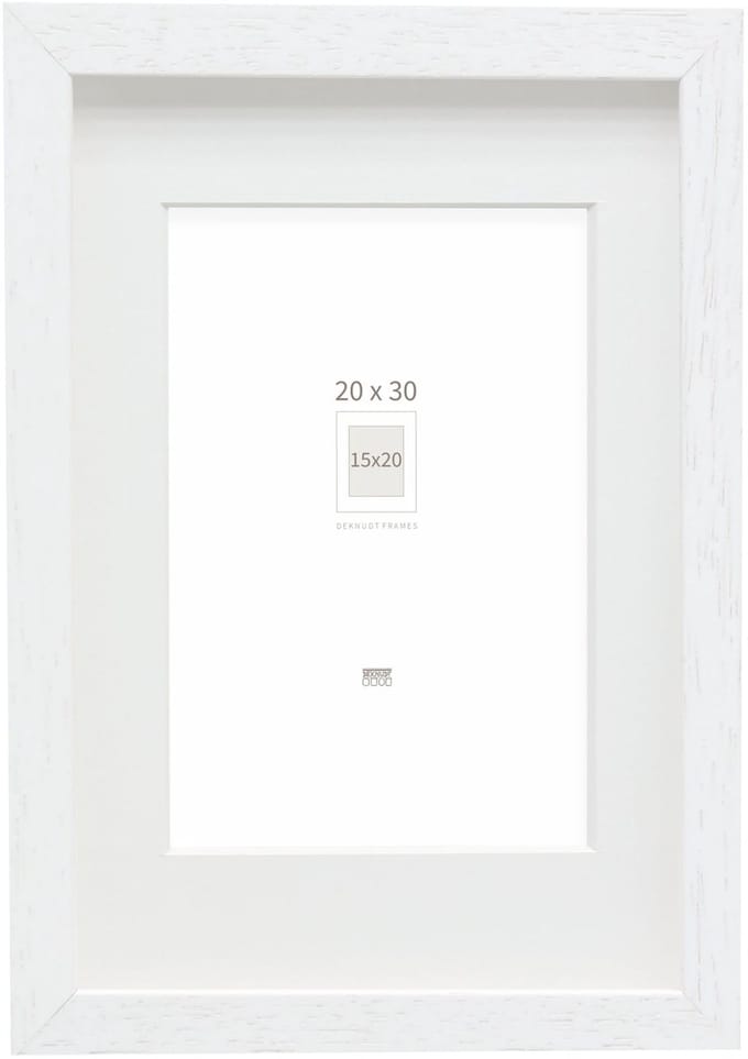 Deknudt Frames Fotolijst - wit met passe-partout - 15x20 / 20x30 cm