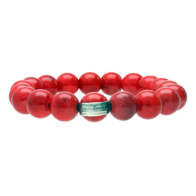 Bela Donaco - Armband Statement B10 – Rode Jade – Sterling Zilver