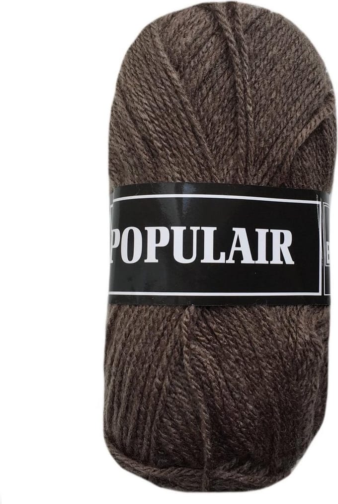 Beijer BV Populair acryl garen - midden bruin (83) - pendikte 3,5 a 4mm - 10 bollen