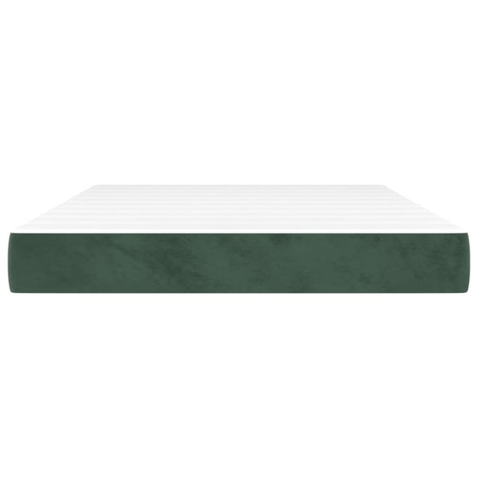 vidaXL - Pocketveringmatras - medium - 140x200x20 - cm - fluweel - donkergroen