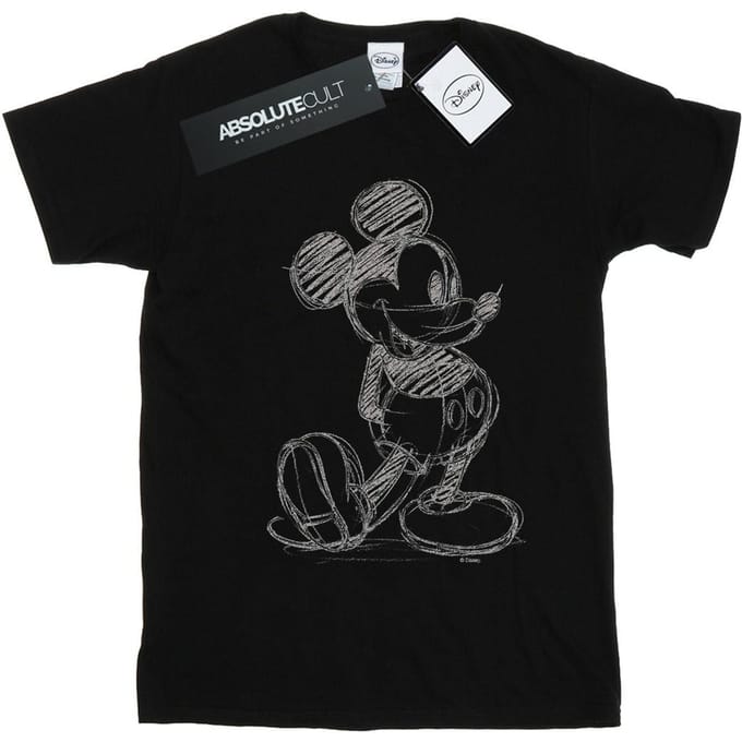 Disney Jongens Mickey Mouse Sketch Kick T-Shirt (Zwart)
