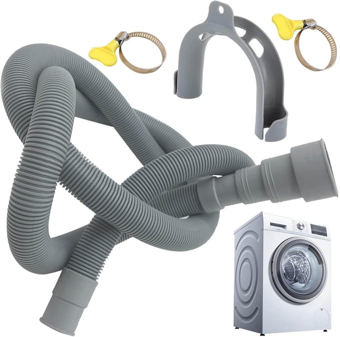 Afvoerbuis Wasmachine - Afvoerslang - Apparaten Aansluiten - Universele Pasvorm - 1.5 tot 4 meter - Grijs