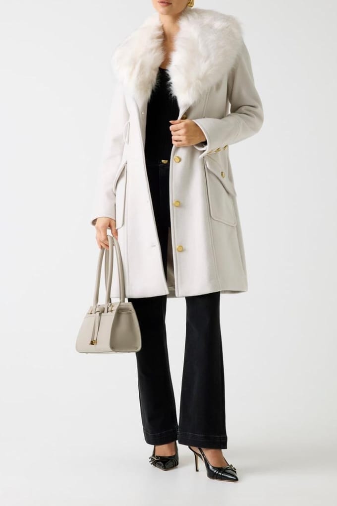 GUESS New Alice Coat Wind Cloud Größe: 44 | Einreihige Mäntel Outlet | Damen