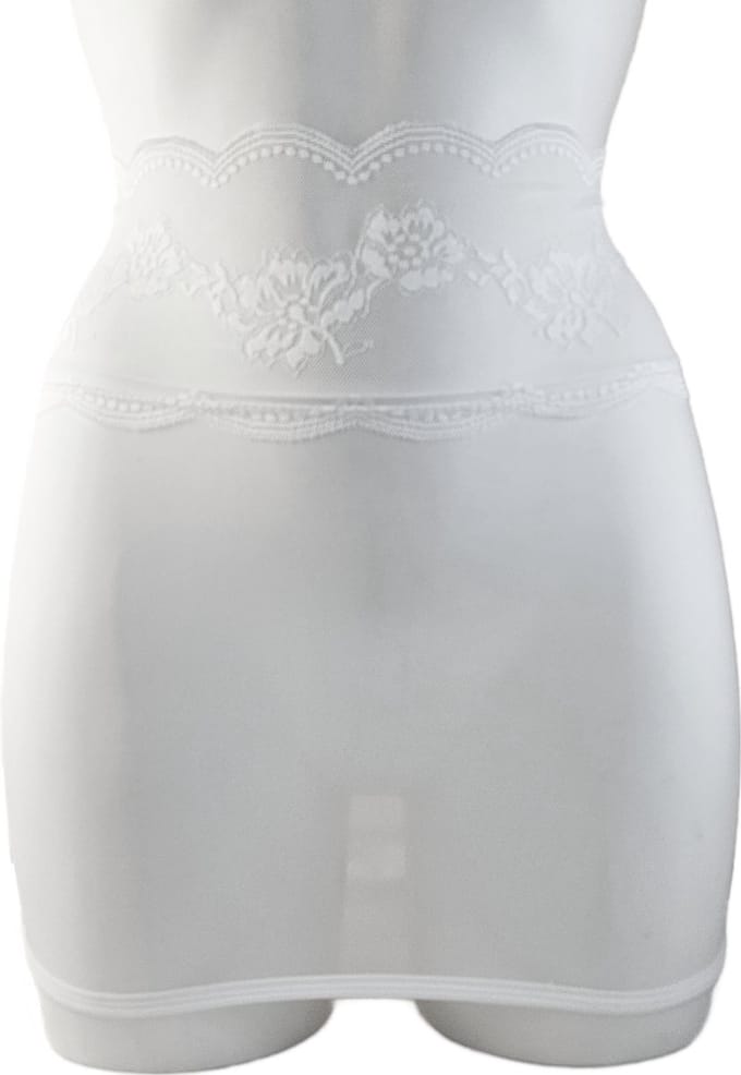 BamBella® - Erotische rok - Onesize - Doorzichtig doorschijnend stretch Wit met Kant