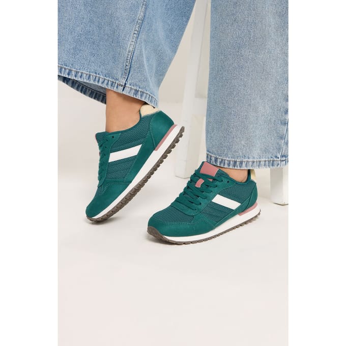 Yours Turquoisegroene Sneakers Met Kleurvlakken In Extra Brede Eeepasvormsize 37EEE