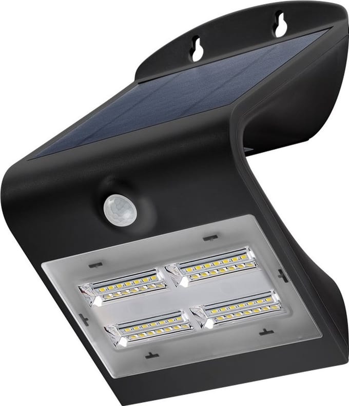 Goobay solar LED-wandlamp met bewegingssensor voor buiten - 3,2W / zwart