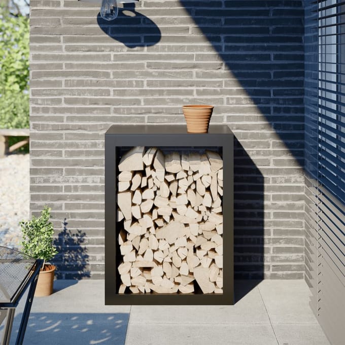 vidaXL - Haardhoutrek - 60x40x80 - cm - staal - zwart