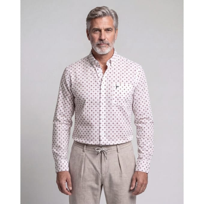 Campbell Casual Overhemd Bruin Heren