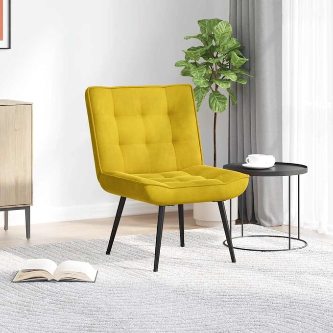 vidaXL - Relaxstoel - 64x74x84 - cm - fluweel - geel