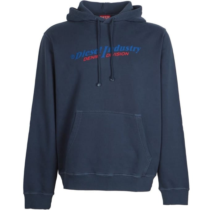 Diesel Industry Denim Division-logo marineblauwe hoodie