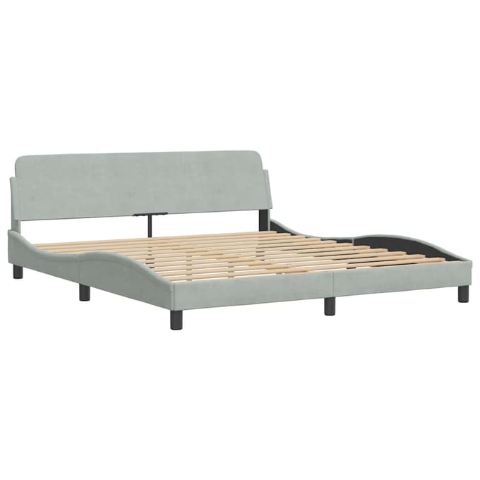 vidaXL - Bedframe - "Dover" - 180x200 - cm - fluweel - lichtgrijs