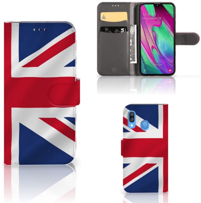 Samsung Galaxy A40 Bookstyle Case Groot-Brittannië