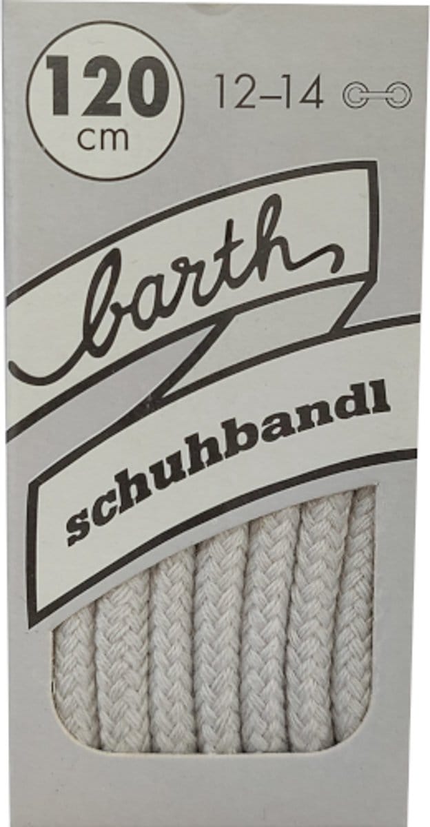 Barth Veter - Licht Grijs - Extra Dik Rond - Lengte 120 cm - Dikte 5 mm - Schoenveter
