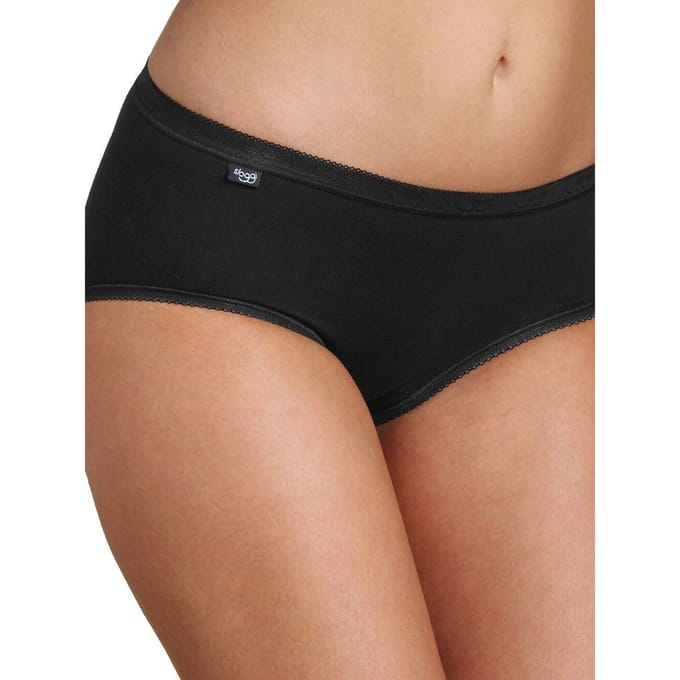 sloggi - maat 44 - Basic+ Dames Midi slip - 4-pack - Zwart