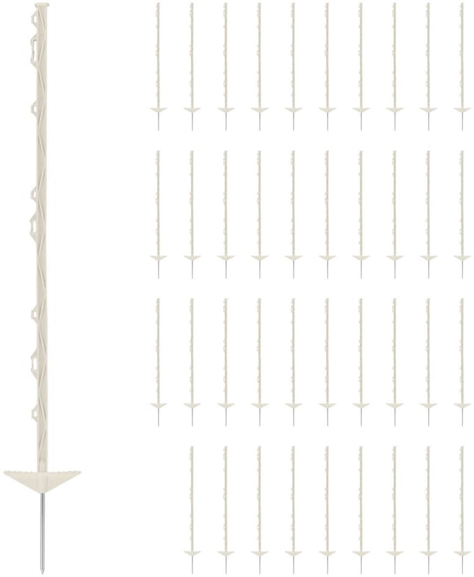 Wiesenfield Schrikdraadpalen - 103 cm - wit - 40 stuks 10280543