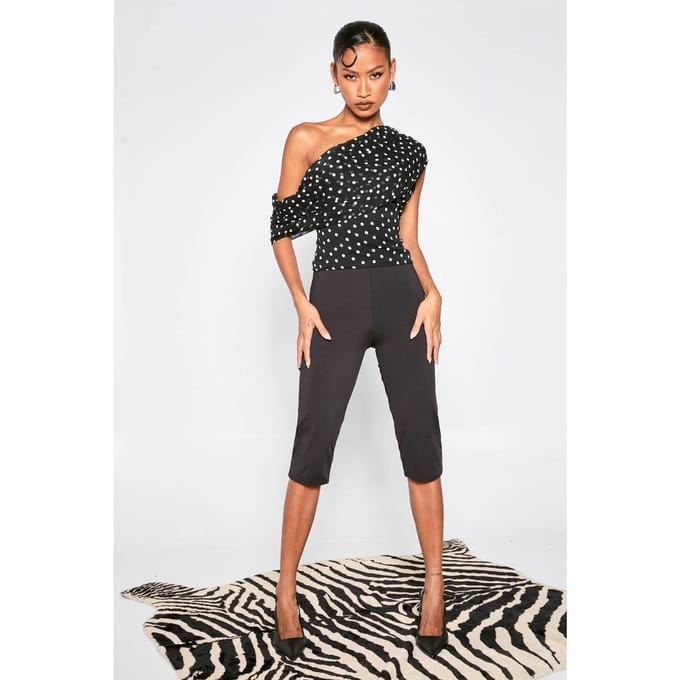 boohoo Dames Yoga Capribroek | Black | Maat: 16