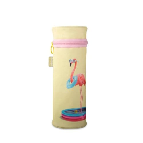 Funny animals etui rond, kleur geel