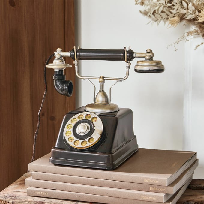 LOBERON Decoratietelefoon Upavon zwart