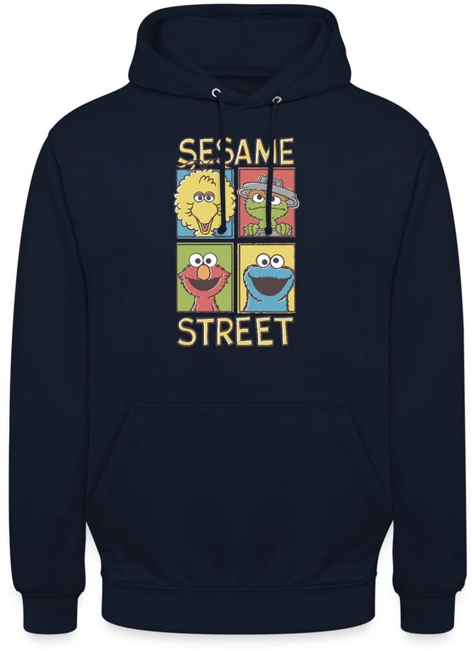Sesamstraat Bibo Oscar Elmo Koekiemonster Hoodie Unisex