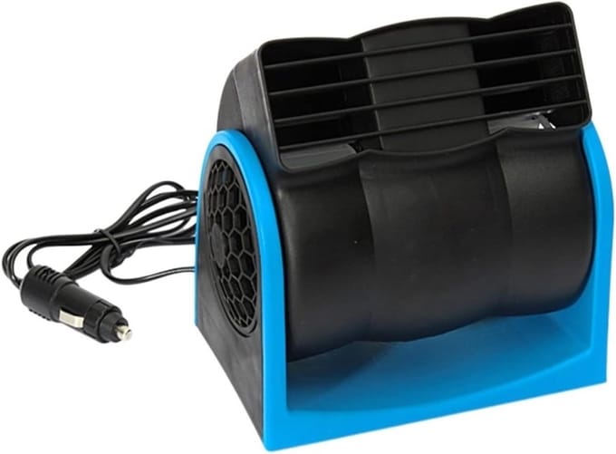 Auto Ventilator - Koeler Cooler - Comfortabele Rit - Stille Werking - 165 cm - Zwart Blauw