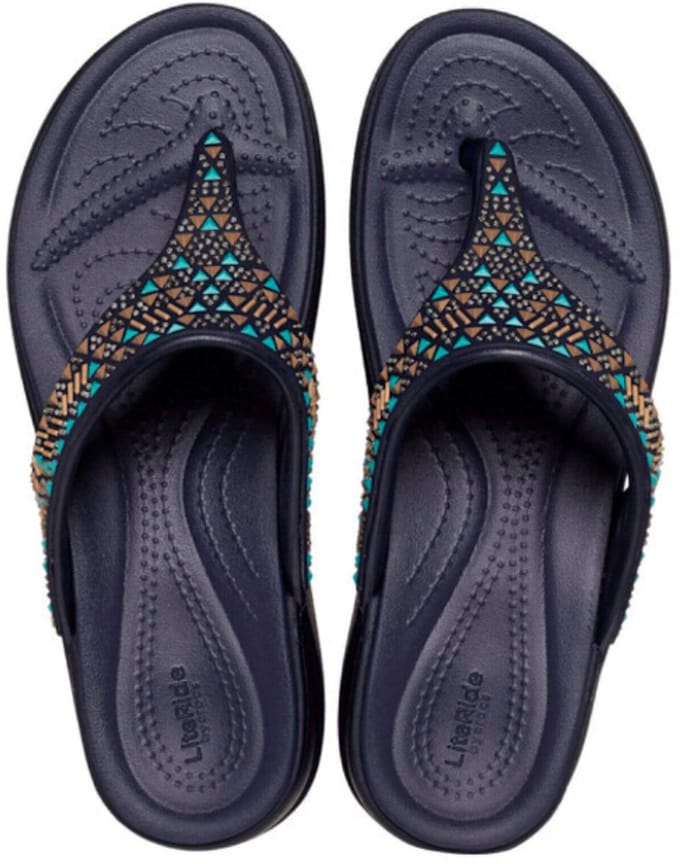 Crocs Boca Medallion Flip Deep Navy Maat 34/35 US/5