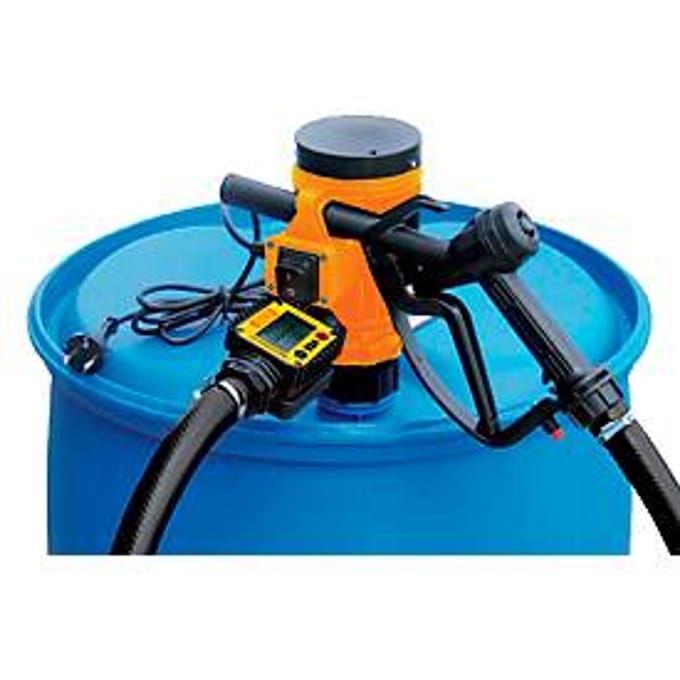 Elektrische pomp CEMO, 230V, 35 l/min effectief, 4 m aansluitkabel, 6 m slang, sproeier
