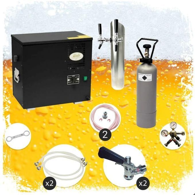 Ensemble complet - Tireuse a biere - AS-40 machine a biere, sous le comptoir, 2 lignes, 40 l/h, KEG:Type M, KEG 2:Type A