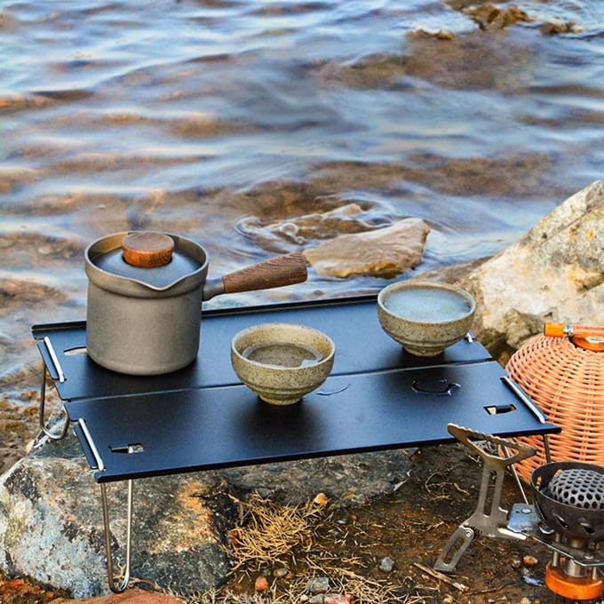 Kleine klaptafel, ultralichte compacte campingtafel voor buiten backpacken, wandelen, picknicken op het strand