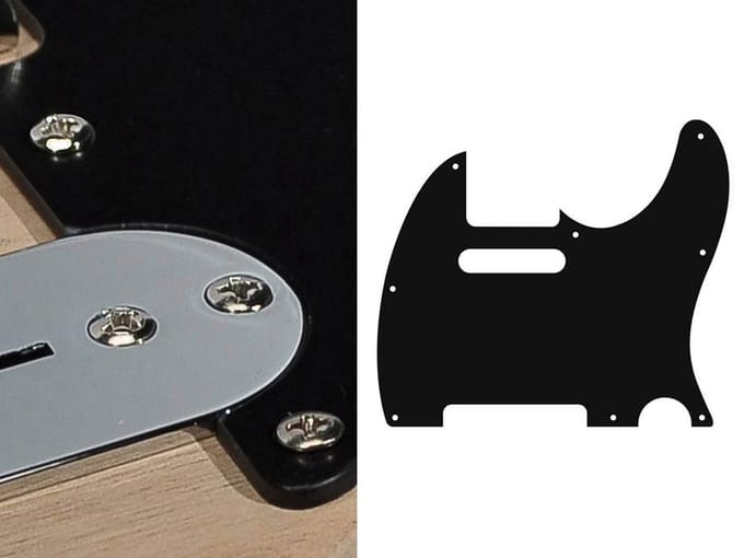 Boston TE-110-BM pickguard, Teaser, standard, 1 ply, black matt