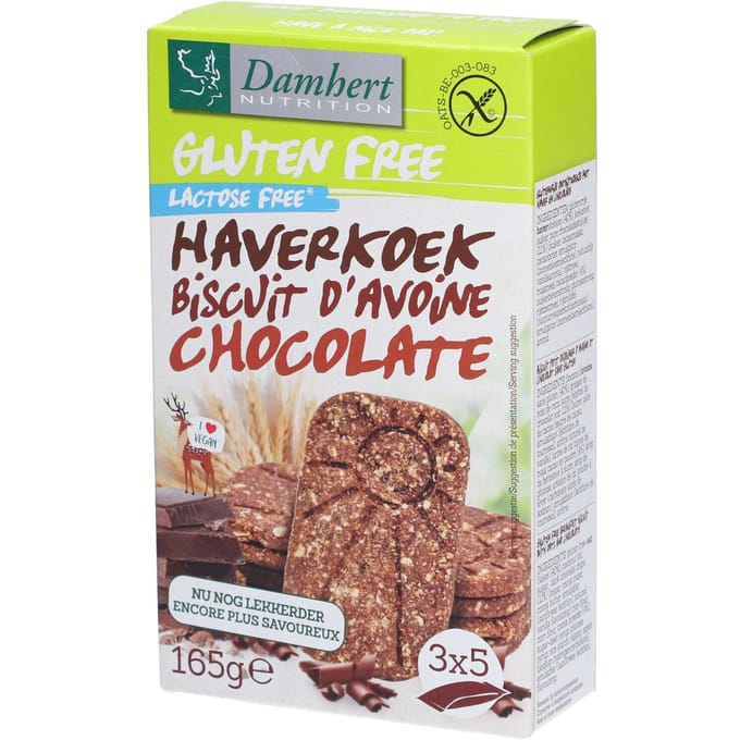 Damhert Gluten Free Haverkoek Chocolade 3x5 Koekjes