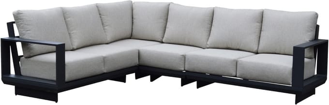 Avellino hoek loungeset 4 delig antraciet aluminium soft grey
