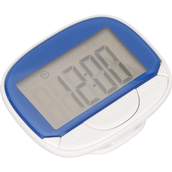 Distance Calorie Podomètre Affichage Horloge Grand Écran Compteur de Pas 2D avec Clip de Ceinture Multifonctionnel gray